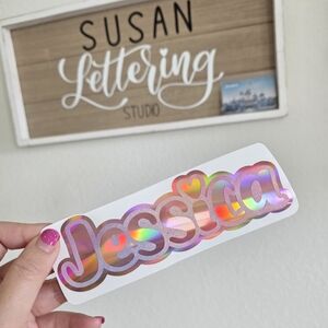 Name Decal Personalized Name Holographic Vinyl